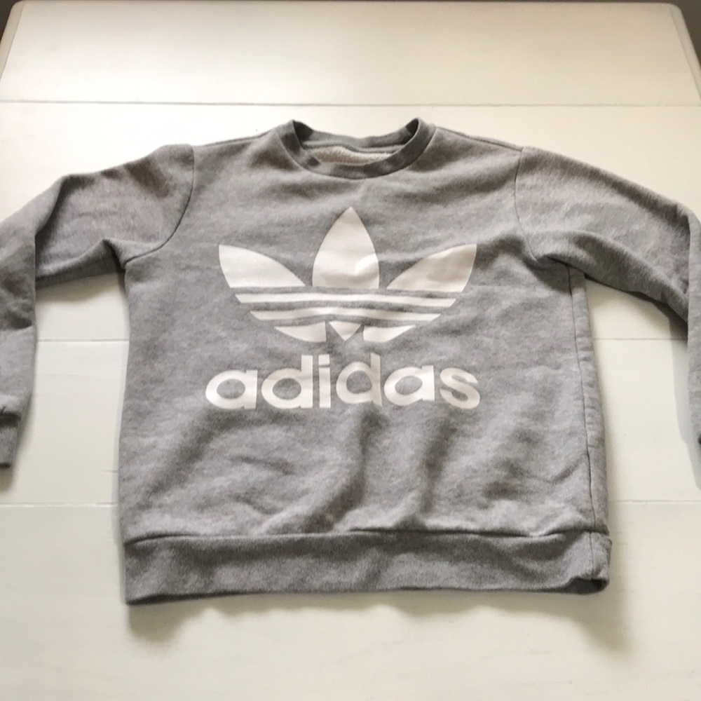 ADIDAS GREY AND WHITE SWEATSHIRT :)